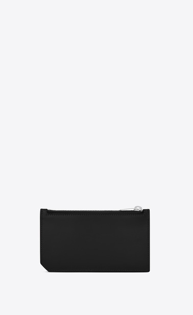 SAINT LAURENT Fragments Small Leather Goods Woman fragments zip pouch zip pouch in black leather b_V4